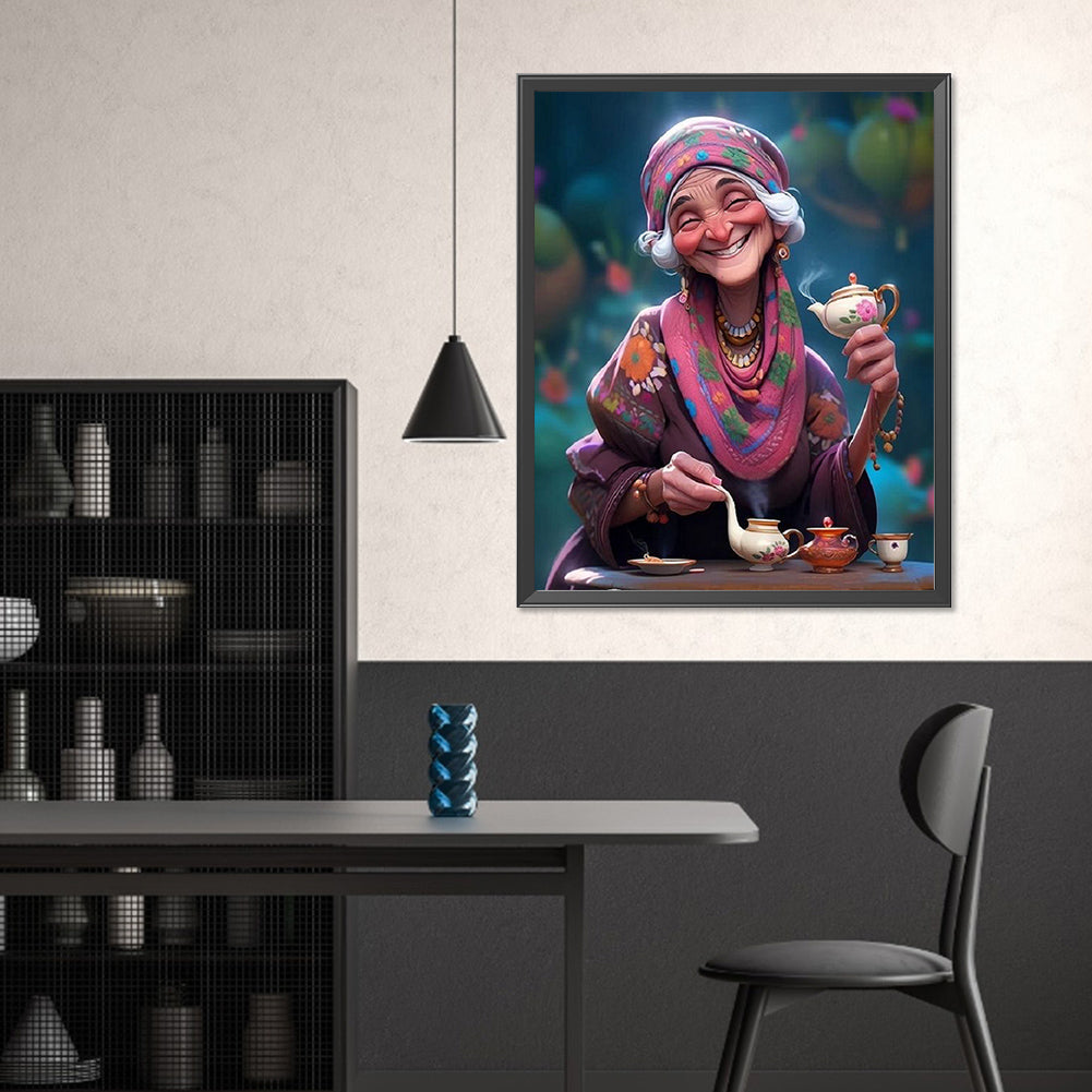 Diamond Painting - Full Square - kind old lady (40*50CM)