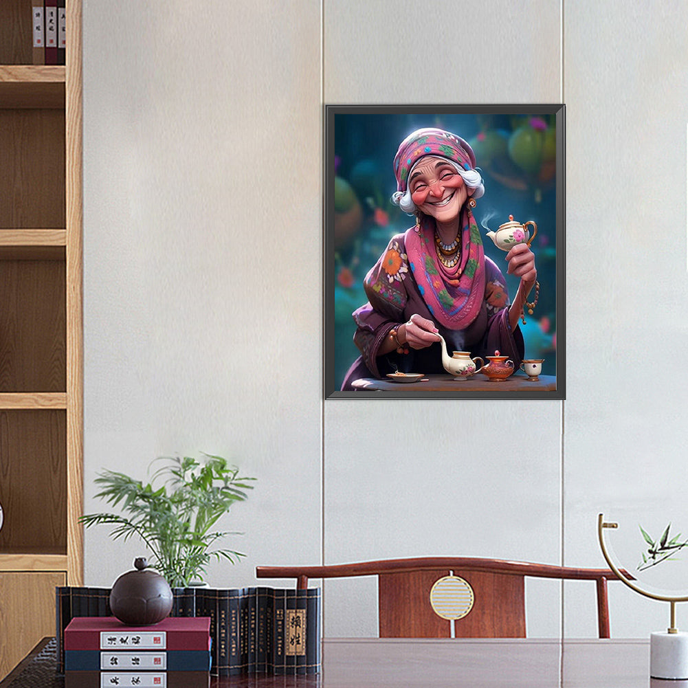Diamond Painting - Full Square - kind old lady (40*50CM)