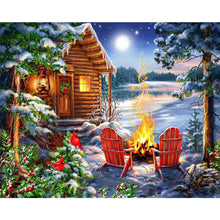 Load image into Gallery viewer, Diamond Painting - Full Square - Snow bonfire (50*40CM)
