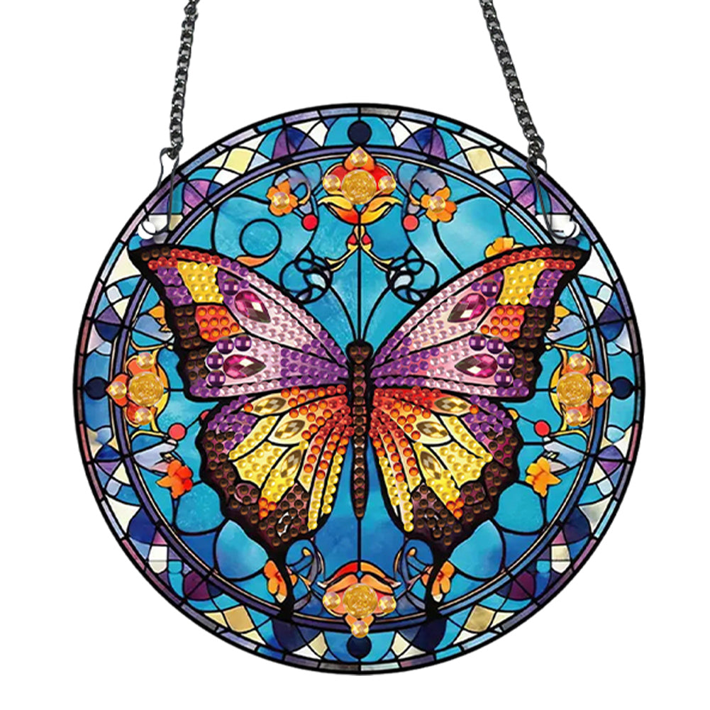 Acrylic Butterfly Single-Sided Diamond Painting Hanging Pendant for Wall Decor