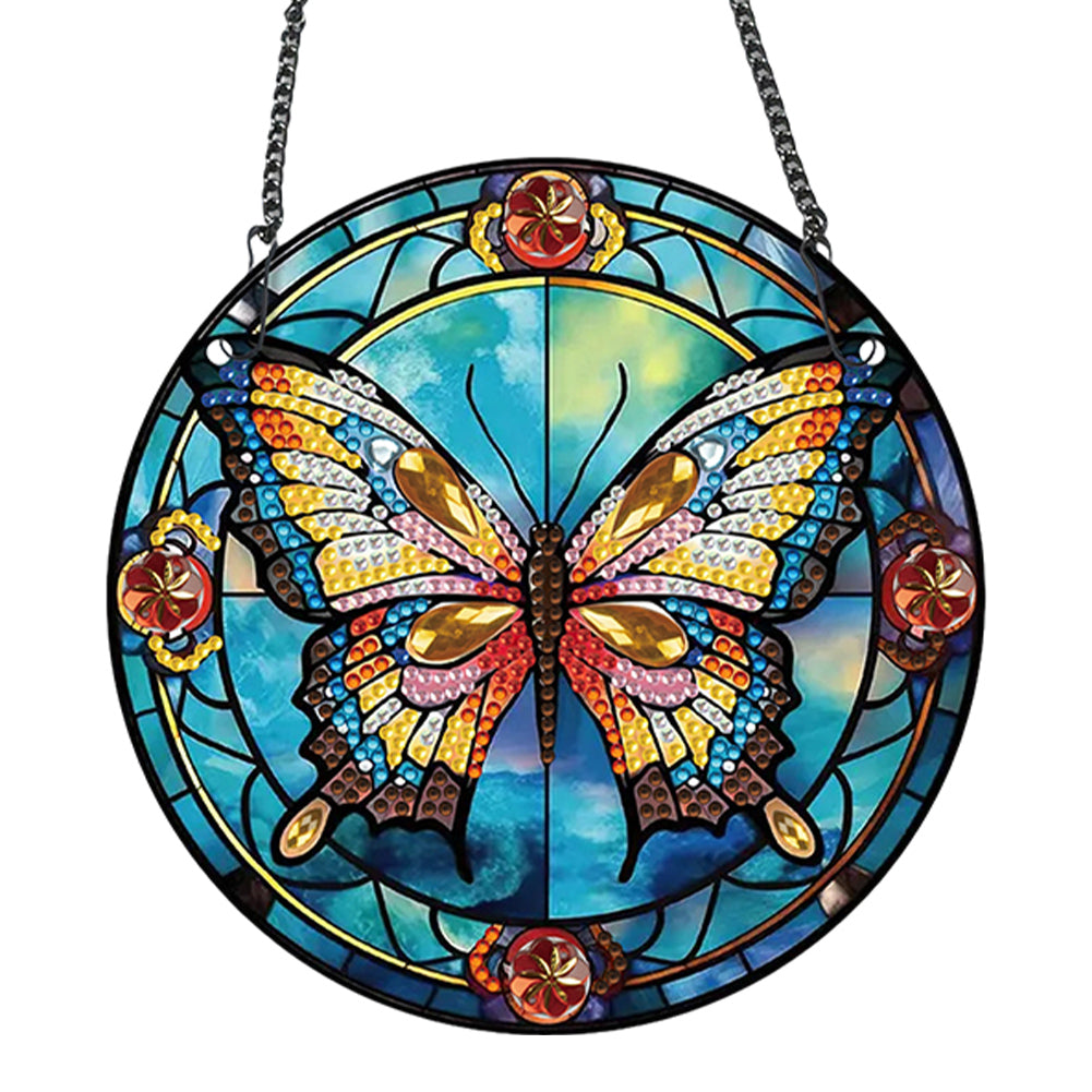 Acrylic Butterfly Single-Sided Diamond Painting Hanging Pendant for Wall Decor