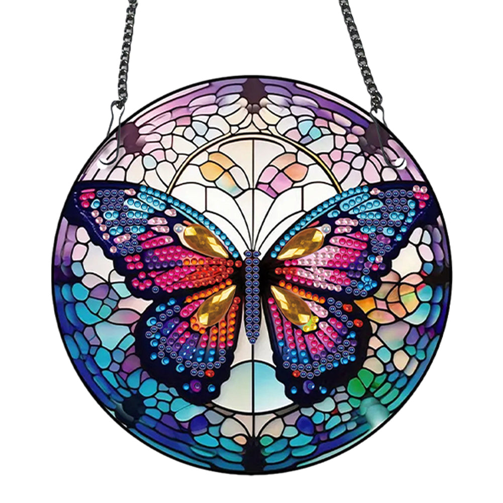 Acrylic Butterfly Single-Sided Diamond Painting Hanging Pendant for Wall Decor