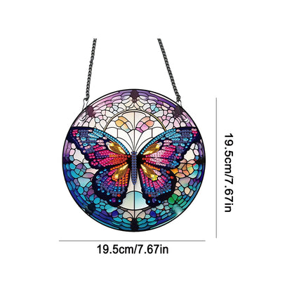 Acrylic Butterfly Single-Sided Diamond Painting Hanging Pendant for Wall Decor
