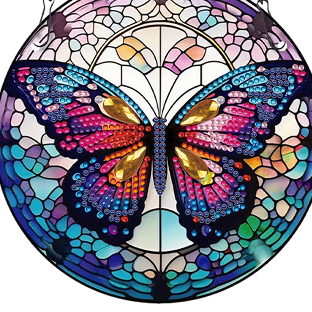 Acrylic Butterfly Single-Sided Diamond Painting Hanging Pendant for Wall Decor