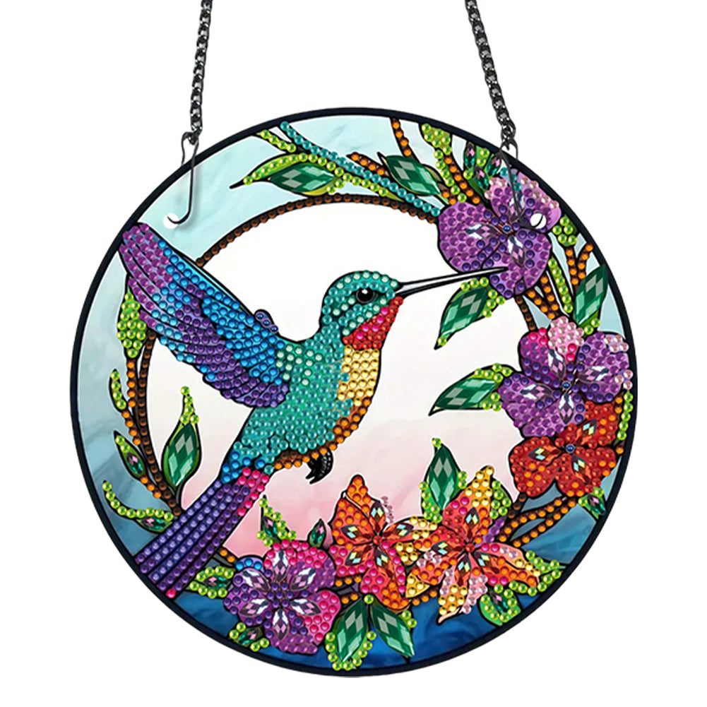 Acrylic Bird Single-Sided Diamond Painting Hanging Pendant for Home Wall Decor