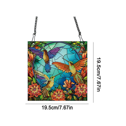 Acrylic Bird Single-Sided Diamond Painting Hanging Pendant for Home Wall Decor