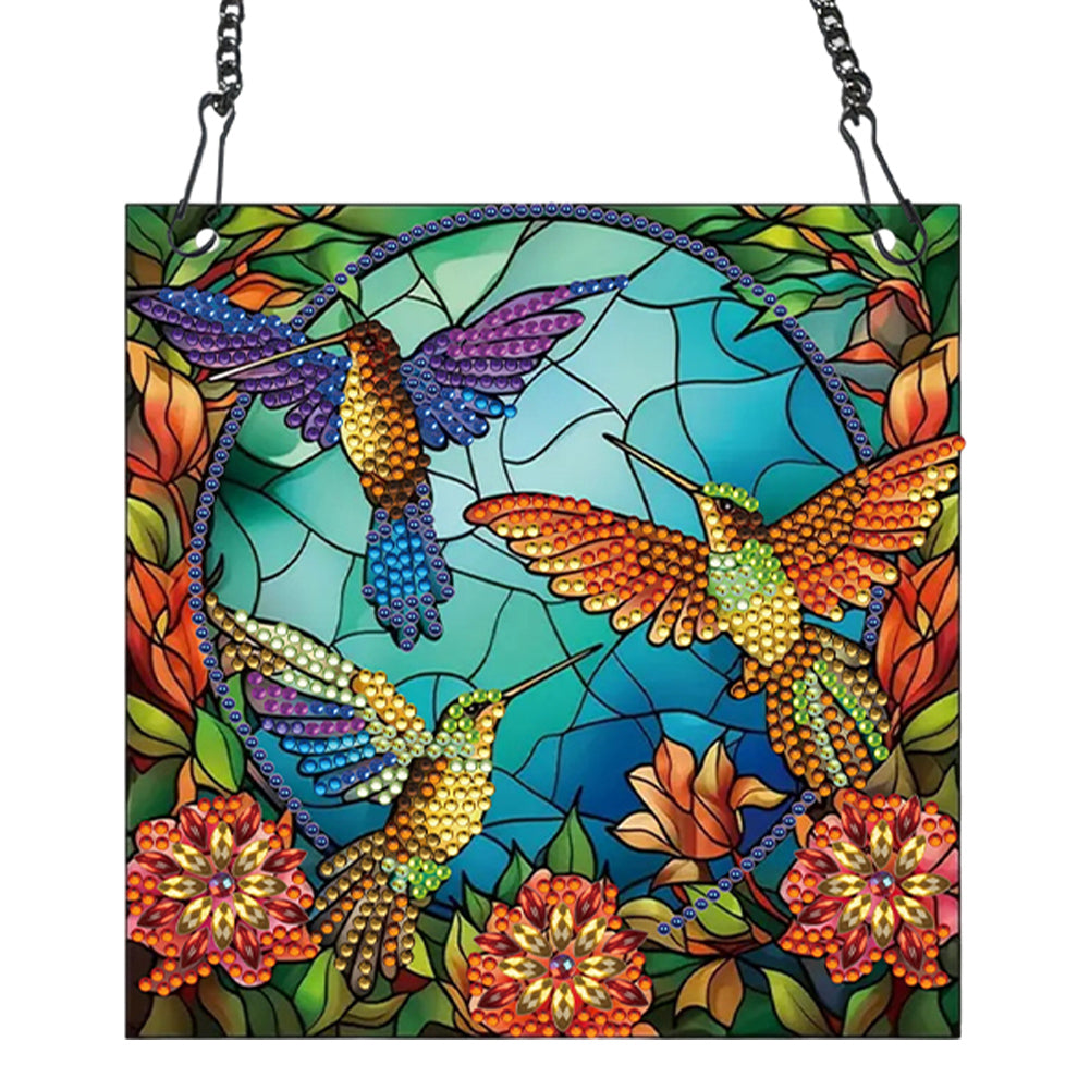 Acrylic Bird Single-Sided Diamond Painting Hanging Pendant for Home Wall Decor
