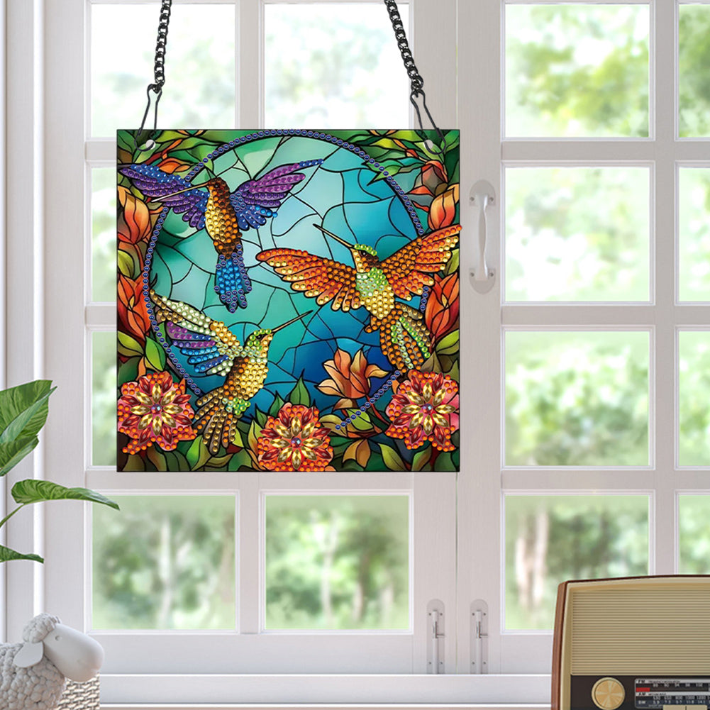 Acrylic Bird Single-Sided Diamond Painting Hanging Pendant for Home Wall Decor