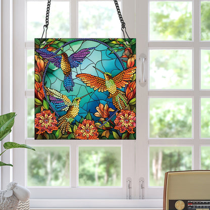 Acrylic Bird Single-Sided Diamond Painting Hanging Pendant for Home Wall Decor