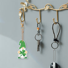 Load image into Gallery viewer, 8 Pcs St. Patricks Day Shamrock Double Sided Diamond Painting Keychain Pendant

