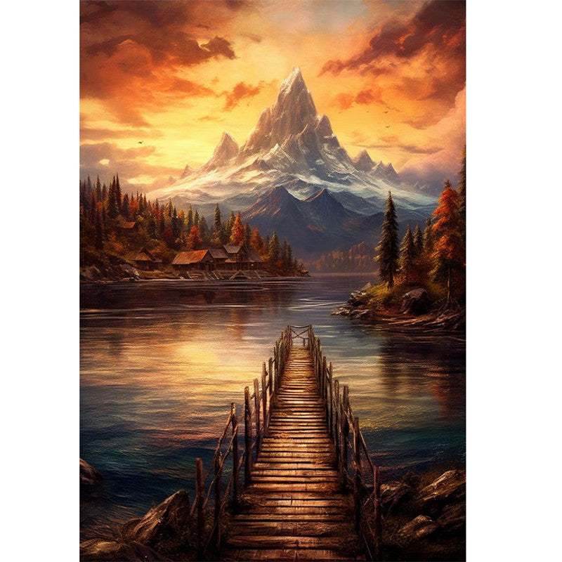 Diamond Painting - Full Square - woods scenery (40*50CM)