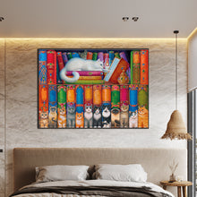 Load image into Gallery viewer, AB Diamond Painting - Full Round - Cats and books (70*50CM)
