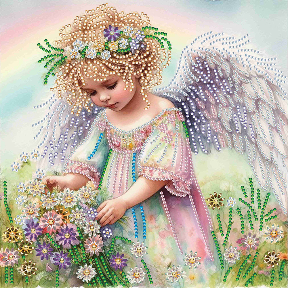 Diamond Painting - Partial Special Shaped - little angel (30*30CM)