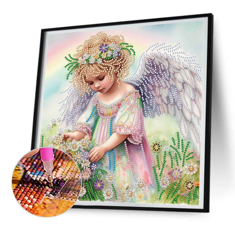 Diamond Painting - Partial Special Shaped - little angel (30*30CM)
