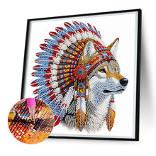 Load image into Gallery viewer, Diamond Painting - Partial Special Shaped - indian wolf (30*30CM)
