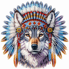 Load image into Gallery viewer, Diamond Painting - Partial Special Shaped - indian wolf (30*30CM)
