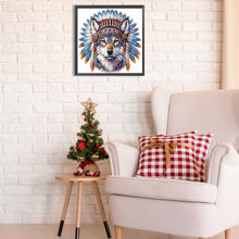 Load image into Gallery viewer, Diamond Painting - Partial Special Shaped - indian wolf (30*30CM)
