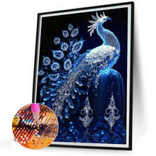 Load image into Gallery viewer, AB Diamond Painting - Full Round - blue crystal peacock (40*55CM)
