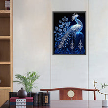 Load image into Gallery viewer, AB Diamond Painting - Full Round - blue crystal peacock (40*55CM)
