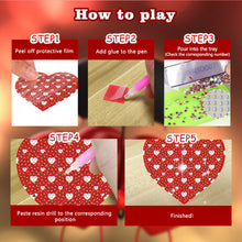 Load image into Gallery viewer, 10 Pcs Wooden Heart Succulent Plant Diamond Painting Art Coaster Kit with Holder
