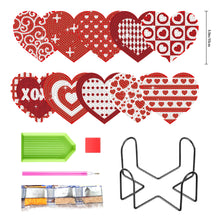 Load image into Gallery viewer, 10 Pcs Wooden Heart Succulent Plant Diamond Painting Art Coaster Kit with Holder
