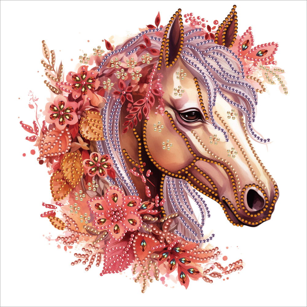 Diamond Painting - Partial Special Shaped - long hair horse (30*30CM)