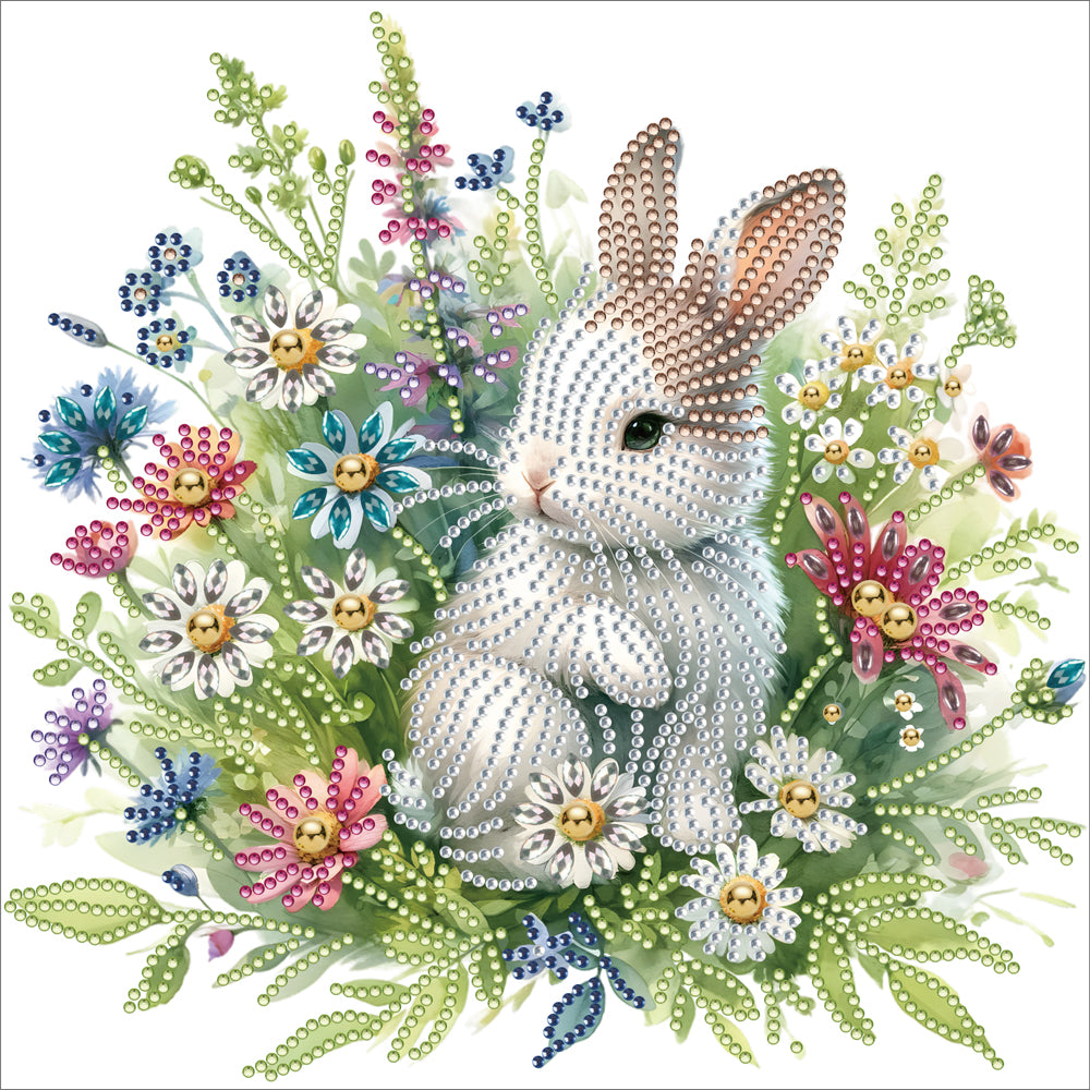 Diamond Painting - Partial Special Shaped - garden rabbit (30*30CM)