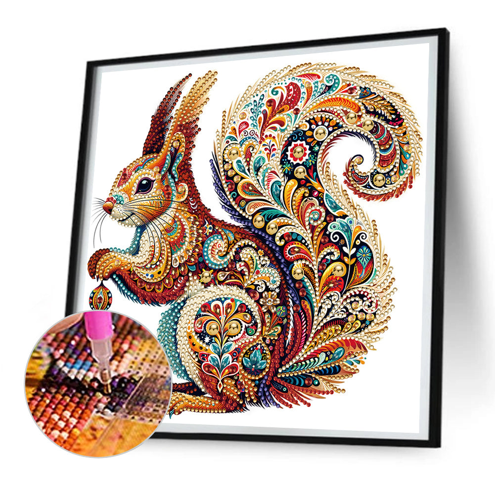 Diamond Painting - Partial Special Shaped - Gorgeous squirrel (30*30CM)
