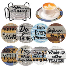 Load image into Gallery viewer, 8 Pcs Wooden Sunflower Animal Diamond Painting Art Coasters for Beginners Adults
