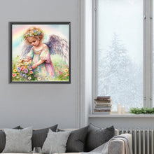 Load image into Gallery viewer, Diamond Painting - Full Round - Angel baby picking flowers (30*30CM)
