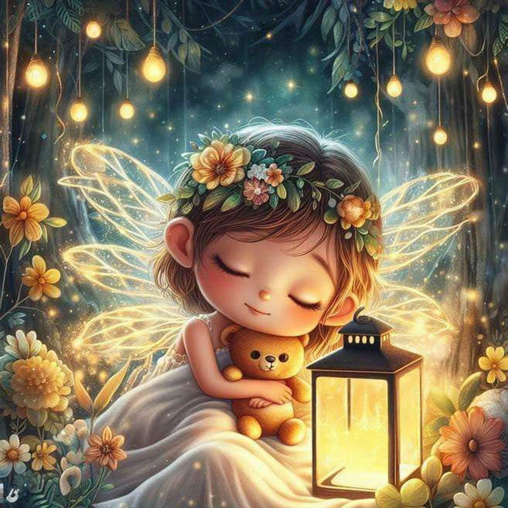 Diamond Painting - Full Round - sleeping elf (30*30CM)