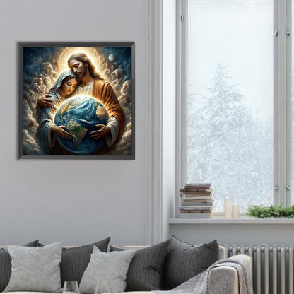 Diamond Painting - Full Round - Jesus and the Virgin (30*30CM)