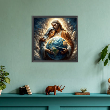 Diamond Painting - Full Round - Jesus and the Virgin (30*30CM)