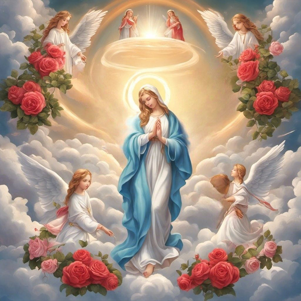 Diamond Painting - Full Round - Jesus and the Virgin (30*30CM)