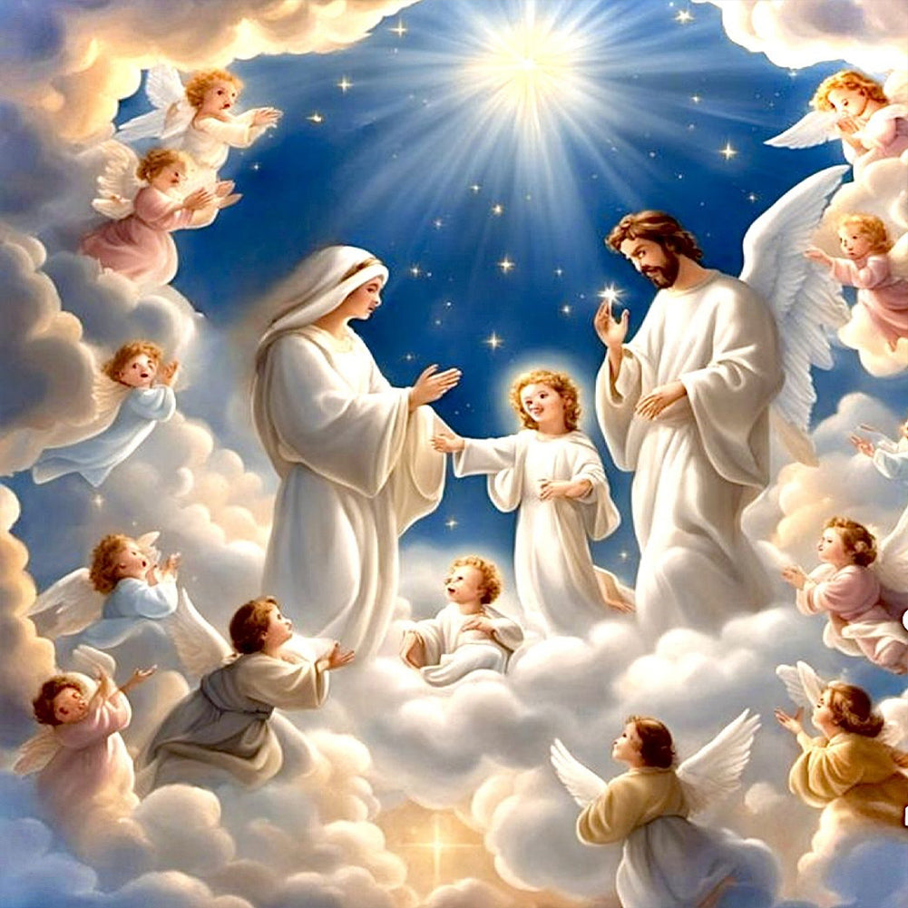 Diamond Painting - Full Round - Jesus and the Virgin (30*30CM)