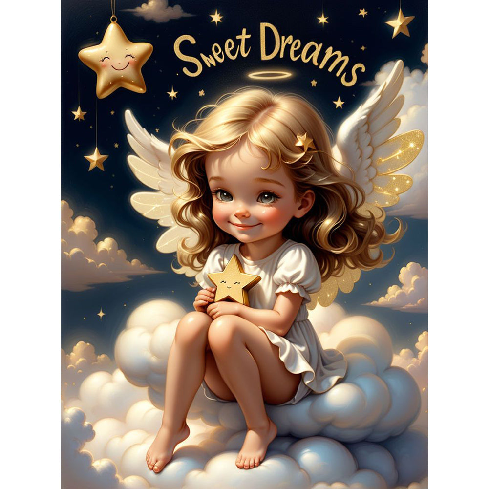 Diamond Painting - Full Round - angel on clouds (30*40CM)