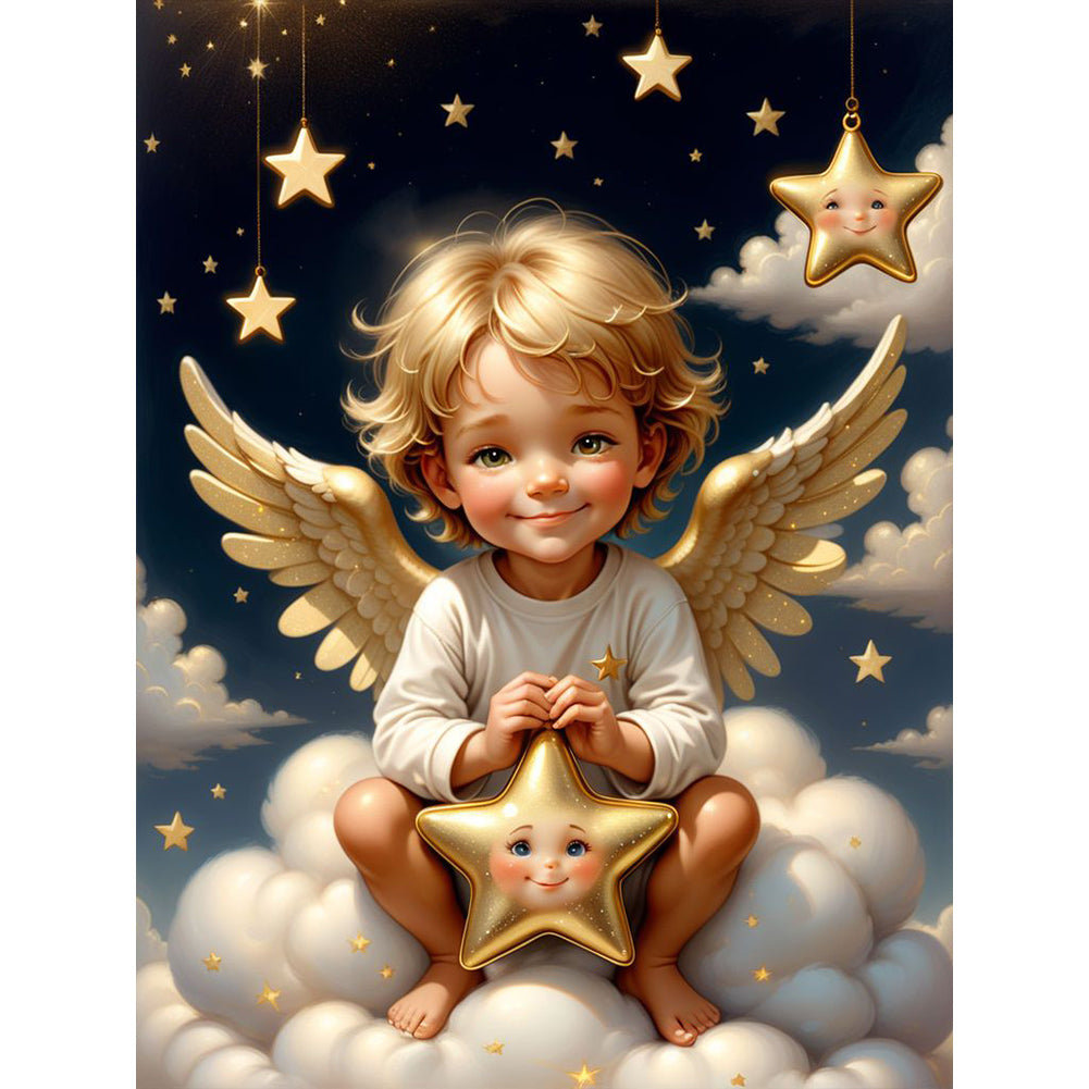 Diamond Painting - Full Round - angel on clouds (30*40CM)