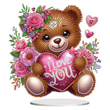 Load image into Gallery viewer, Acrylic Diamond Painting Desktop Decoration for Office Desktop Decor(Heart Bear)
