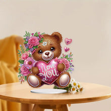 Load image into Gallery viewer, Acrylic Diamond Painting Desktop Decoration for Office Desktop Decor(Heart Bear)
