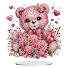 Load image into Gallery viewer, Acrylic Diamond Painting Desktop Decoration for Office Desktop Decor (Rose Bear)
