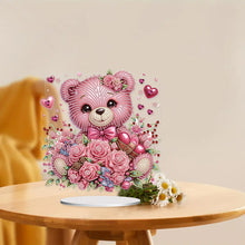 Load image into Gallery viewer, Acrylic Diamond Painting Desktop Decoration for Office Desktop Decor (Rose Bear)
