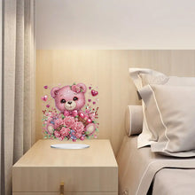 Load image into Gallery viewer, Acrylic Diamond Painting Desktop Decoration for Office Desktop Decor (Rose Bear)
