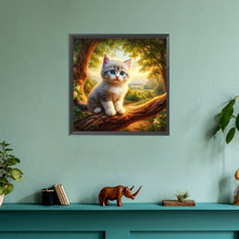 Load image into Gallery viewer, Diamond Painting - Full Round - kitten in tree (30*30CM)
