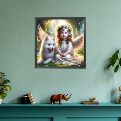 Diamond Painting - Full Round - angel and wolf (30*30CM)