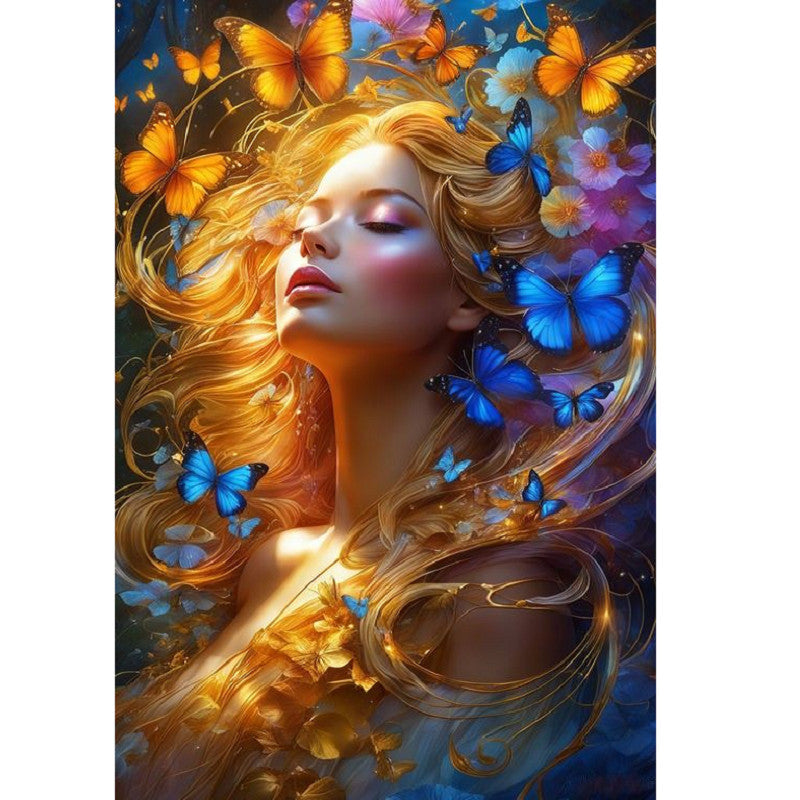 Diamond Painting - Full Square - Blonde butterfly girl (30*40CM)