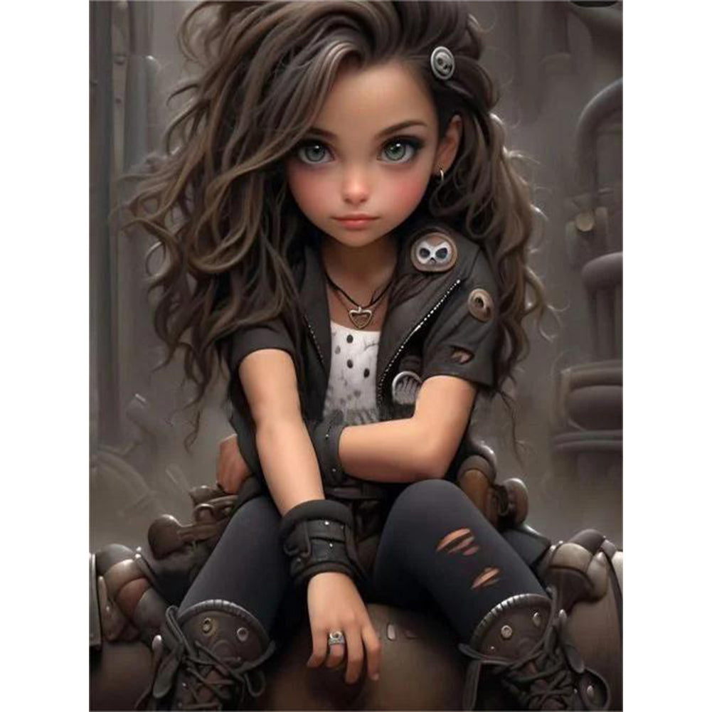 Diamond Painting - Full Round - sweet cool girl (30*40CM)