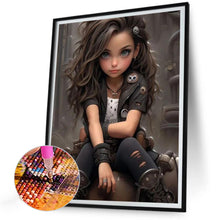 Load image into Gallery viewer, Diamond Painting - Full Round - sweet cool girl (30*40CM)

