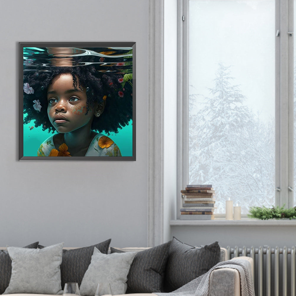 Diamond Painting - Full Round - black girl (30*30CM)