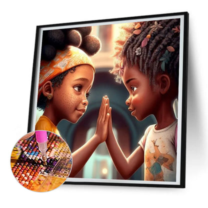 Diamond Painting - Full Round - black girl (30*30CM)