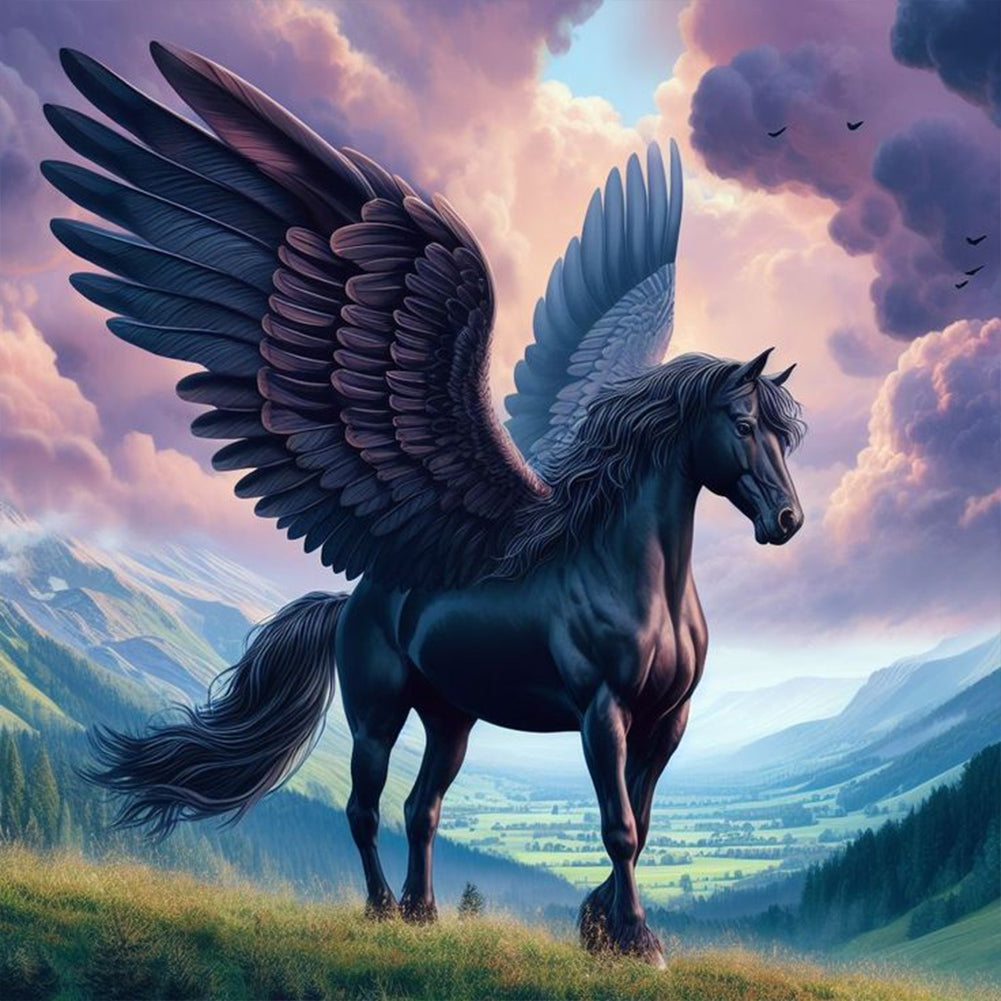 Diamond Painting - Full Round - angel horse (30*30CM)